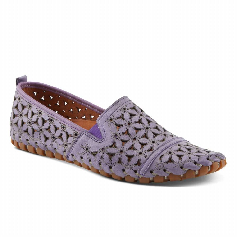 NEW SPRING STEP SHOES women's flowerflow leather loafer in lavender